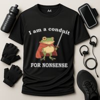 I Am A Conduit For Nonsense Funny Frog With Sword And Red Performance Shirt