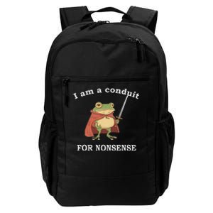 I Am A Conduit For Nonsense Funny Frog With Sword And Red Daily Commute Backpack