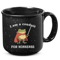 I Am A Conduit For Nonsense Funny Frog With Sword And Red 15oz Campfire Ceramic Mug