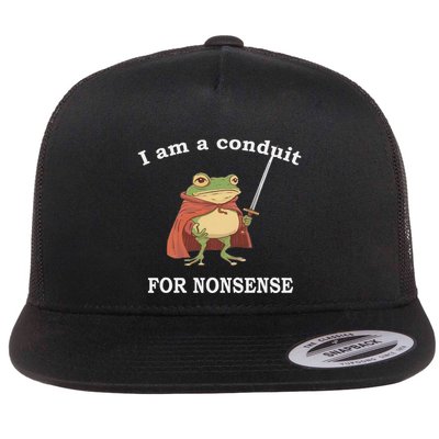 I Am A Conduit For Nonsense Funny Frog With Sword And Red Flatbill Hat