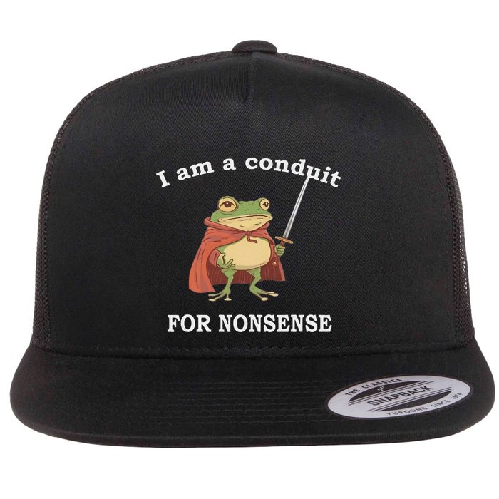 I Am A Conduit For Nonsense Funny Frog With Sword And Red Flatbill Hat