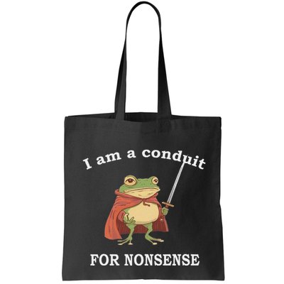 I Am A Conduit For Nonsense Funny Frog With Sword And Red Bag