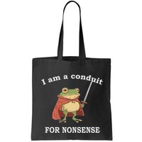 I Am A Conduit For Nonsense Funny Frog With Sword And Red Bag