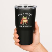 I Am A Conduit For Nonsense Funny Frog With Sword And Red Tumbler