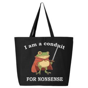 I Am A Conduit For Nonsense Funny Frog With Sword And Red 25L Jumbo Tote