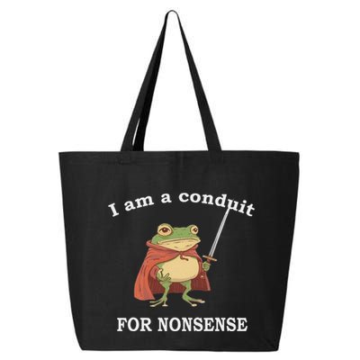 I Am A Conduit For Nonsense Funny Frog With Sword And Red 25L Jumbo Tote