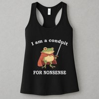 I Am A Conduit For Nonsense Funny Frog With Sword And Red Womens Tank Top