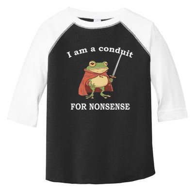 I Am A Conduit For Nonsense Funny Frog With Sword And Red Toddler Fine Jersey T-Shirt