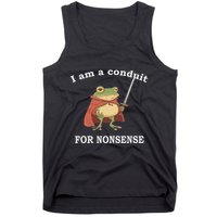 I Am A Conduit For Nonsense Funny Frog With Sword And Red Tank Top