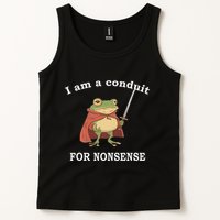 I Am A Conduit For Nonsense Funny Frog With Sword And Red Tank Top