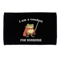 I Am A Conduit For Nonsense Funny Frog With Sword And Red Microfiber Hand Towel