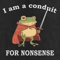 I Am A Conduit For Nonsense Funny Frog With Sword And Red Microfiber Hand Towel