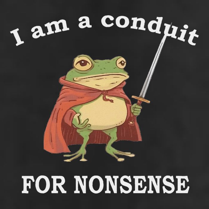 I Am A Conduit For Nonsense Funny Frog With Sword And Red Microfiber Hand Towel