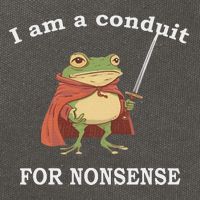 I Am A Conduit For Nonsense Funny Frog With Sword And Red Cotton Canvas Backpack