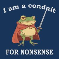 I Am A Conduit For Nonsense Funny Frog With Sword And Red Infant Baby Jersey Bodysuit