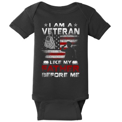 I Am A Veteran Like My Father Before Me Veteran Baby Bodysuit