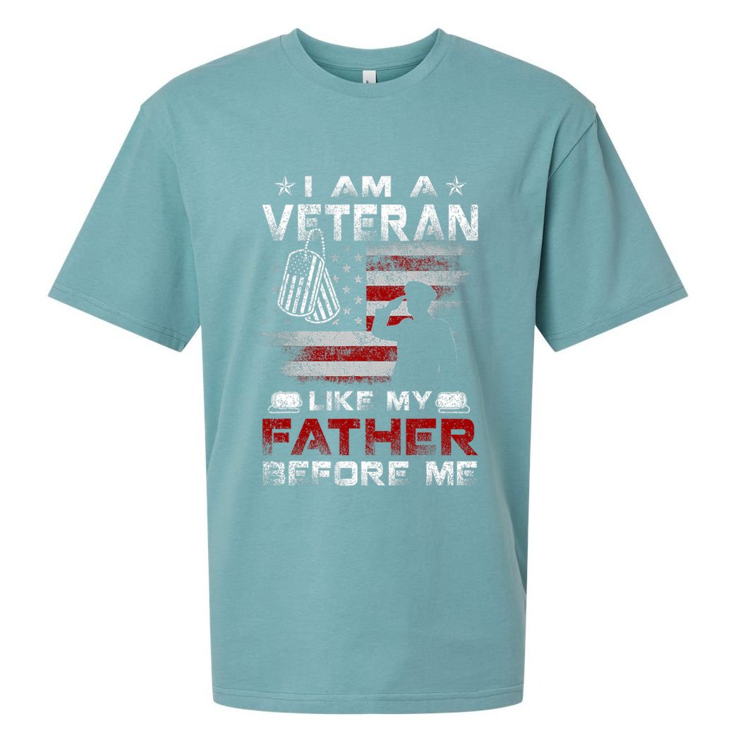 I Am A Veteran Like My Father Before Me Veteran Sueded Cloud Jersey T-Shirt