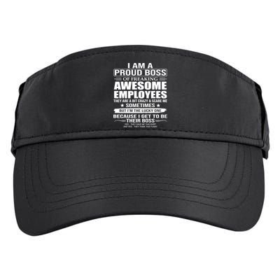 I Am A Proud Boss Of Freaking Awesome Employees Gift Adult Drive Performance Visor
