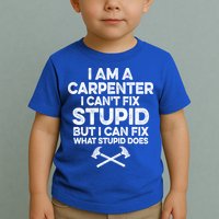 I Am A Carpenter I Can't Fix Stupid Funny Carpentry Gift Toddler T-Shirt