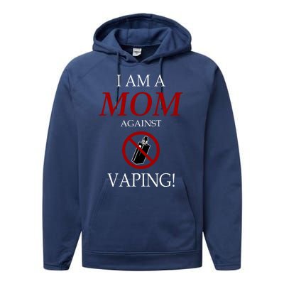 I Am A Mom Against Vaping Performance Fleece Hoodie