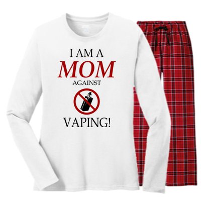 I Am A Mom Against Vaping Women's Long Sleeve Flannel Pajama Set 