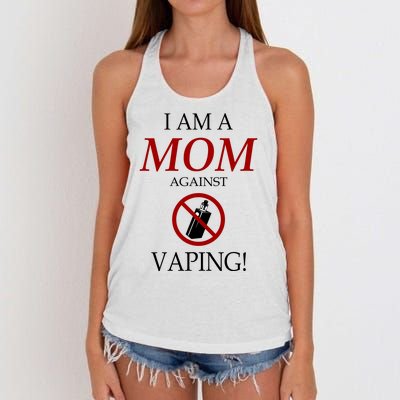 I Am A Mom Against Vaping Women's Knotted Racerback Tank