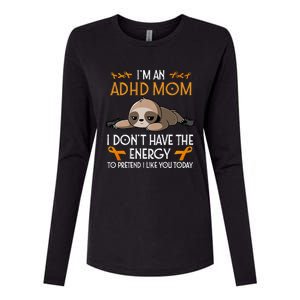 IM An Adhd Mom Awareness Orange Ribbon Sloth Adhd Warrior Womens Cotton Relaxed Long Sleeve T-Shirt