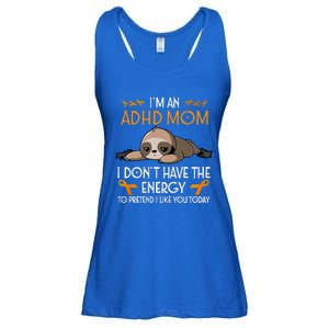 IM An Adhd Mom Awareness Orange Ribbon Sloth Adhd Warrior Ladies Essential Flowy Tank