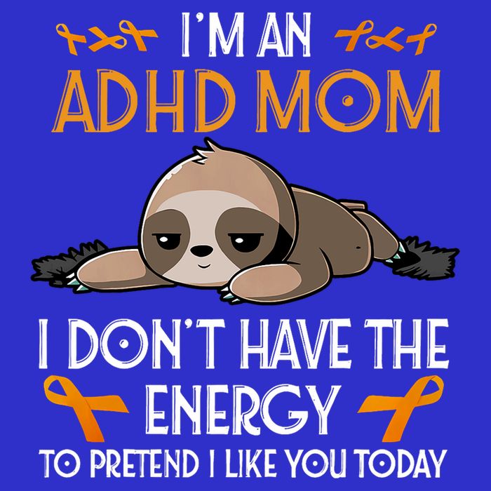 IM An Adhd Mom Awareness Orange Ribbon Sloth Adhd Warrior Bag