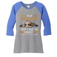 IM An Adhd Mom Awareness Orange Ribbon Sloth Adhd Warrior Women's Tri-Blend 3/4-Sleeve Raglan Shirt