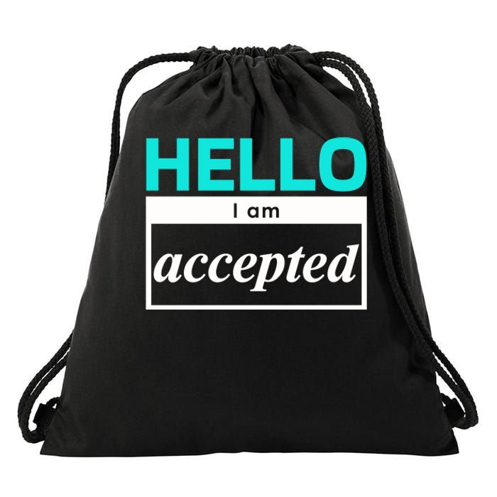 I Am Accepted Drawstring Bag