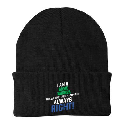 I Am A Game Runner To Save Time IM Always Right Gift Beanie