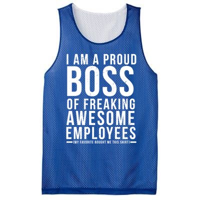 I Am A Proud Boss Of Freaking Awesome Employees Funny Gift Mesh Reversible Basketball Jersey Tank