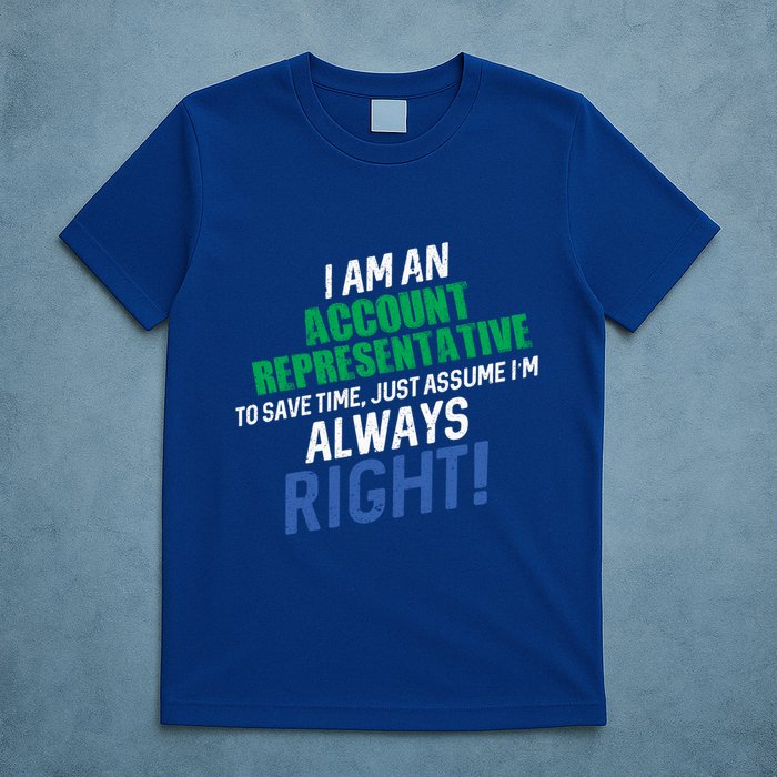 I Am An Account Representative To Save Time IM Always Right Gift T-Shirt