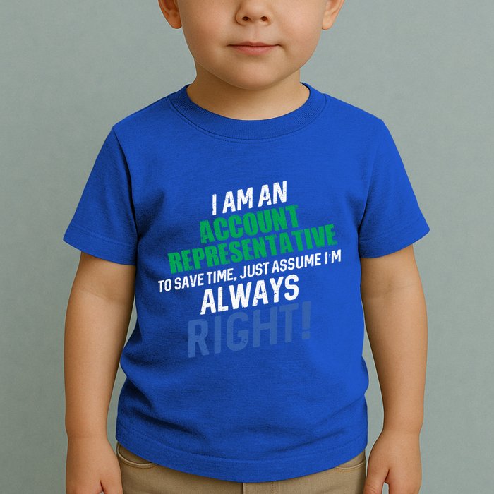 I Am An Account Representative To Save Time IM Always Right Gift Toddler T-Shirt