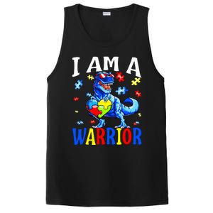 I Am A Warrior Autism Family Dinosaur Autism Awareness PosiCharge Competitor Tank