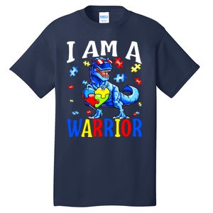 I Am A Warrior Autism Family Dinosaur Autism Awareness Tall T-Shirt