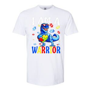 I Am A Warrior Autism Family Dinosaur Autism Awareness Softstyle CVC T-Shirt