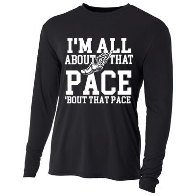 IM All About That Pace Funny Running Marathon Runner Cooling Performance Long Sleeve Crew