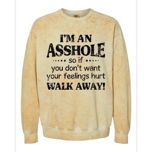 IM An Asshole So If You DonT Want Feelings Hurt Walk Away Colorblast Crewneck Sweatshirt