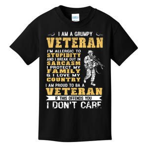 I Am A Grumpy Veteran Proud To Be Veteran Kids T-Shirt