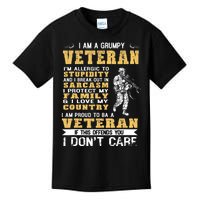 I Am A Grumpy Veteran Proud To Be Veteran Kids T-Shirt