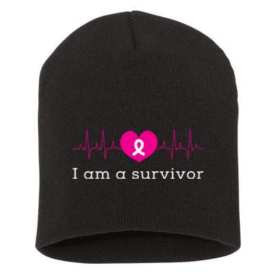 I Am A Survivor Cancer Short Acrylic Beanie