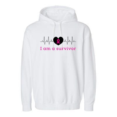 I Am A Survivor Cancer Garment-Dyed Fleece Hoodie