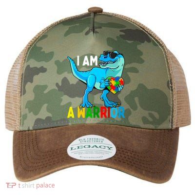 I Am A Warrior Autism Family Dinosaur Autism Awareness Gift Legacy Tie Dye Trucker Hat
