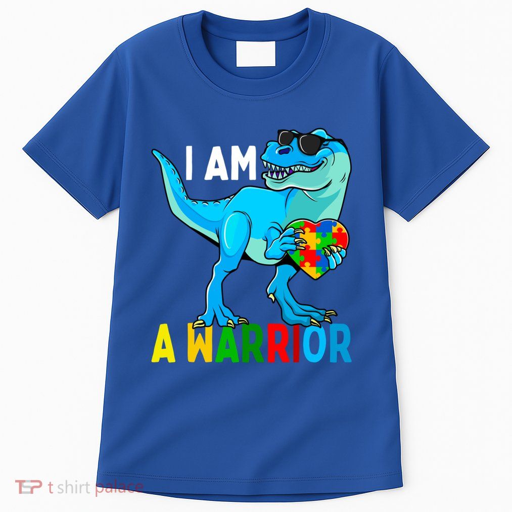 I Am A Warrior Autism Family Dinosaur Autism Awareness Gift Tall T-Shirt