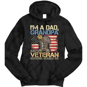 I Am A Dad Grandpa And A Veteran Nothing Scares Me Tie Dye Hoodie