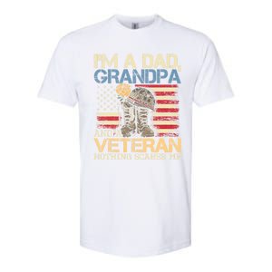 I Am A Dad Grandpa And A Veteran Nothing Scares Me Softstyle CVC T-Shirt