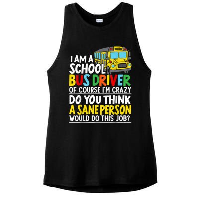 I Am A School Bus Driver Student Delivery Specialist Ladies PosiCharge Tri-Blend Wicking Tank