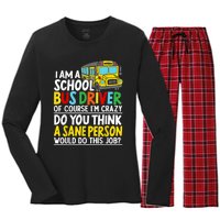 I Am A School Bus Driver Student Delivery Specialist Women's Long Sleeve Flannel Pajama Set 